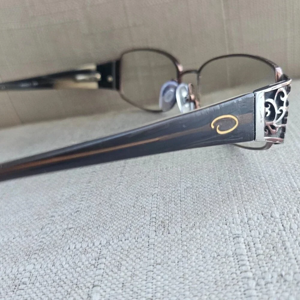 Vintage Oscar De La Renta Women Eyeglasses Frame OSL11 Eyewear Bronze Tone Glass